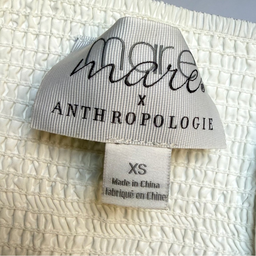 Mare Mare Anthropologie Halter Neck Dress Sz XS White Cotton Tiered Maxi READ - Picture 6 of 16